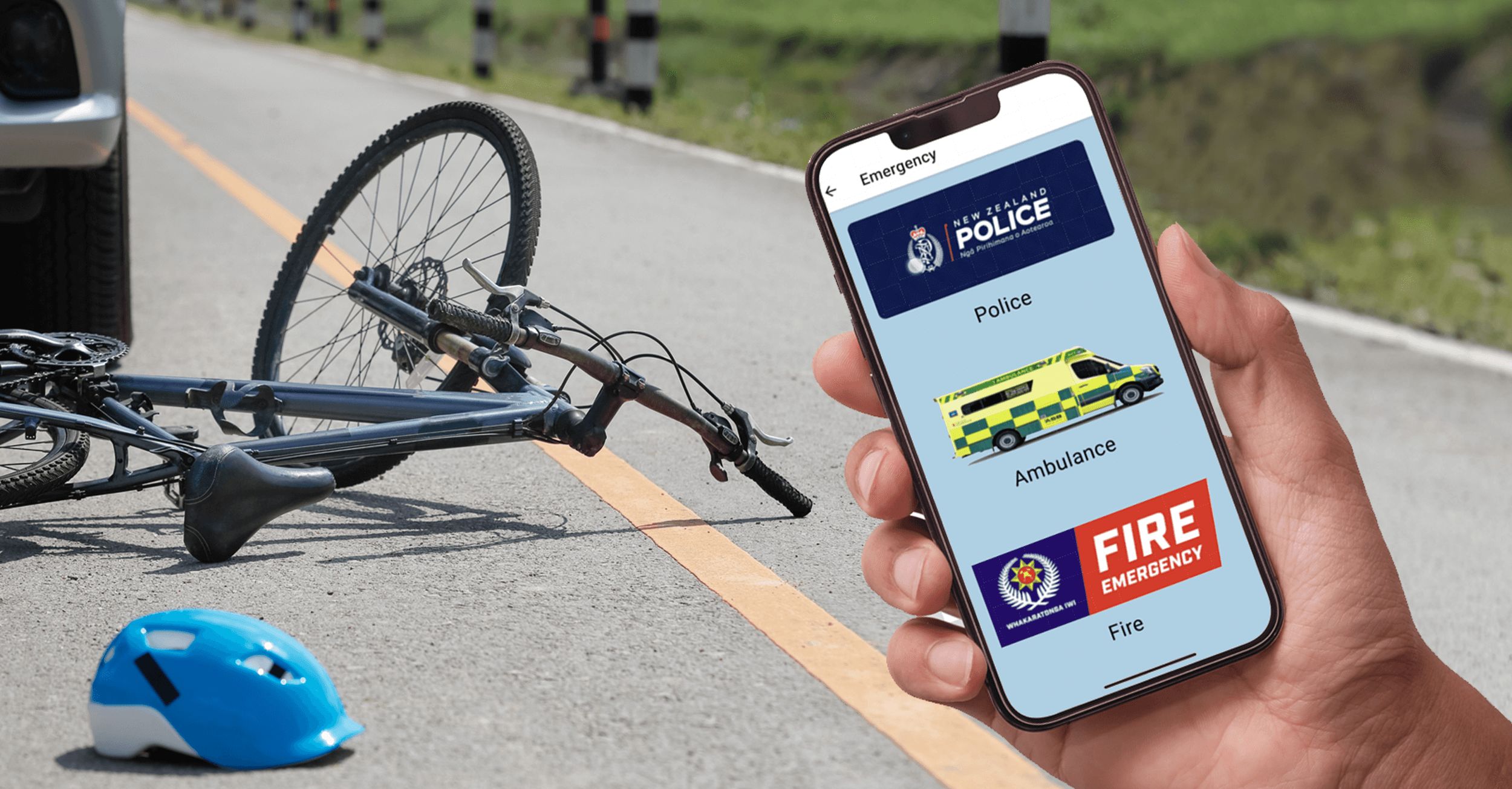 Member of the public using 1st Response at a crash scene